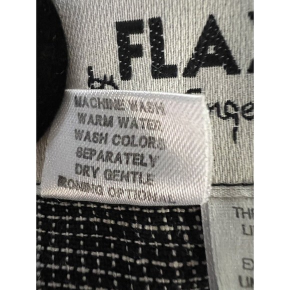 Flax By Jeanne Engelhart Button Front Linen Top Black/White Women’s Size Small - Picture 11 of 11